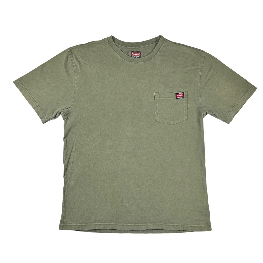 Wrangler Workwear Mens Olive Green Short Sleeve Pocket T-Shirt Size‎ Large L